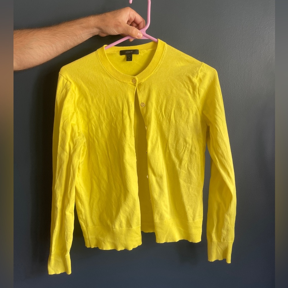 Yellow J Crew Cardigan size Medium